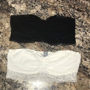 2 Aerie lace bandeau strapless M